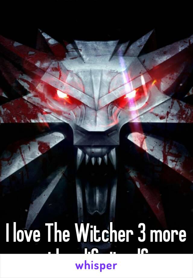 I love The Witcher 3 more than life itself