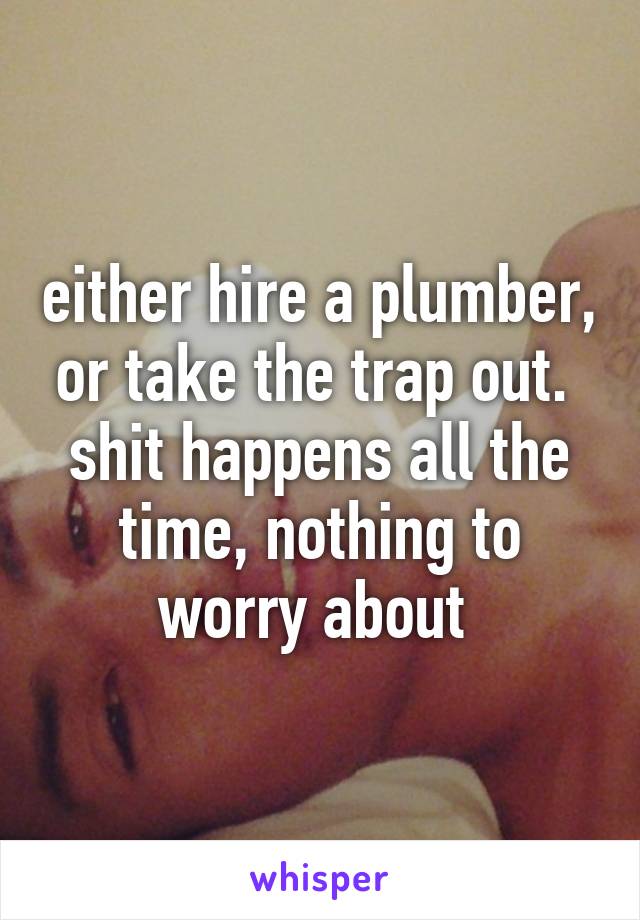 either hire a plumber, or take the trap out.  shit happens all the time, nothing to worry about 