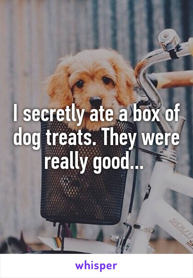 I secretly ate a box of dog treats. They were really good... 