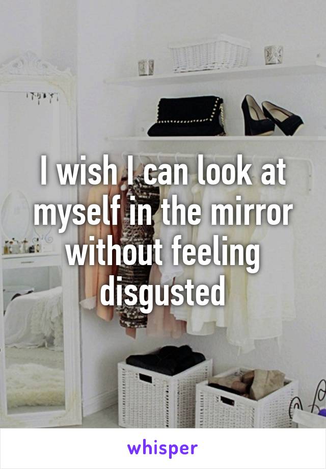 I wish I can look at myself in the mirror without feeling disgusted