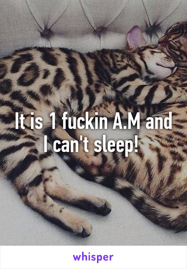 It is 1 fuckin A.M and I can't sleep! 