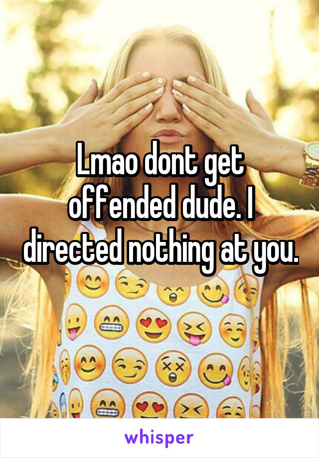 Lmao dont get offended dude. I directed nothing at you. 