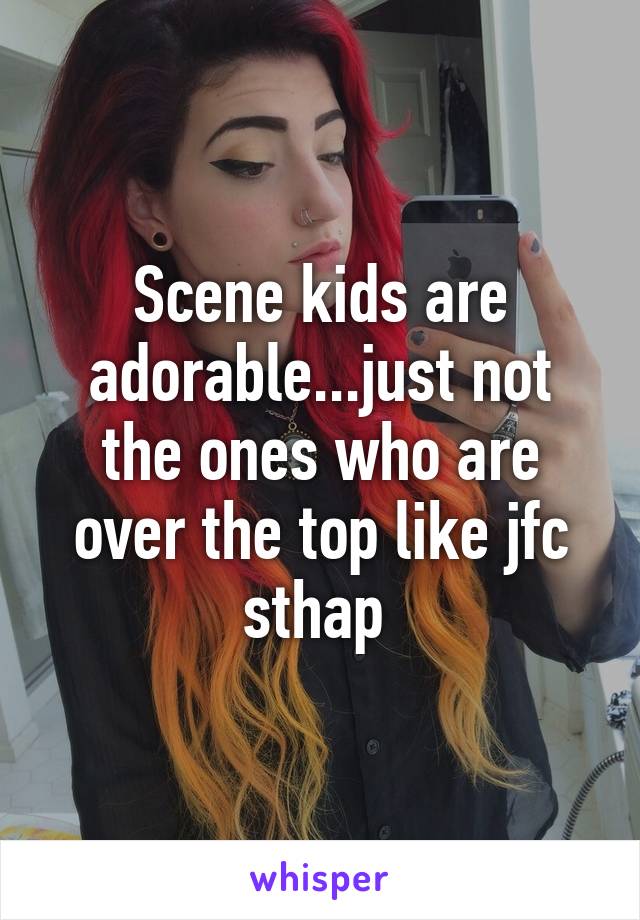 Scene kids are adorable...just not the ones who are over the top like jfc sthap 