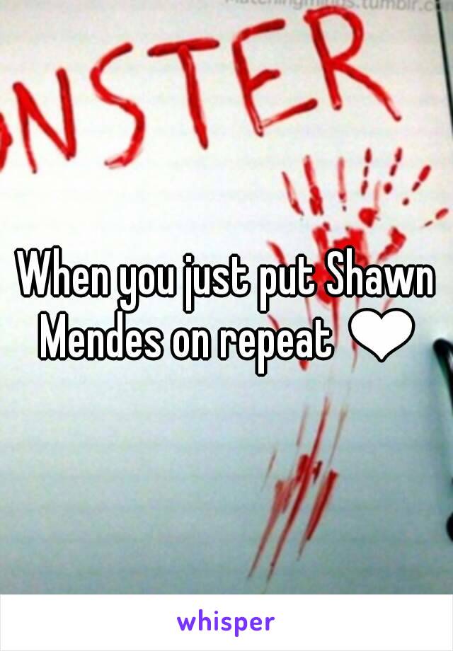 When you just put Shawn Mendes on repeat ❤