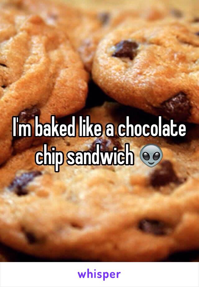 I'm baked like a chocolate chip sandwich 👽