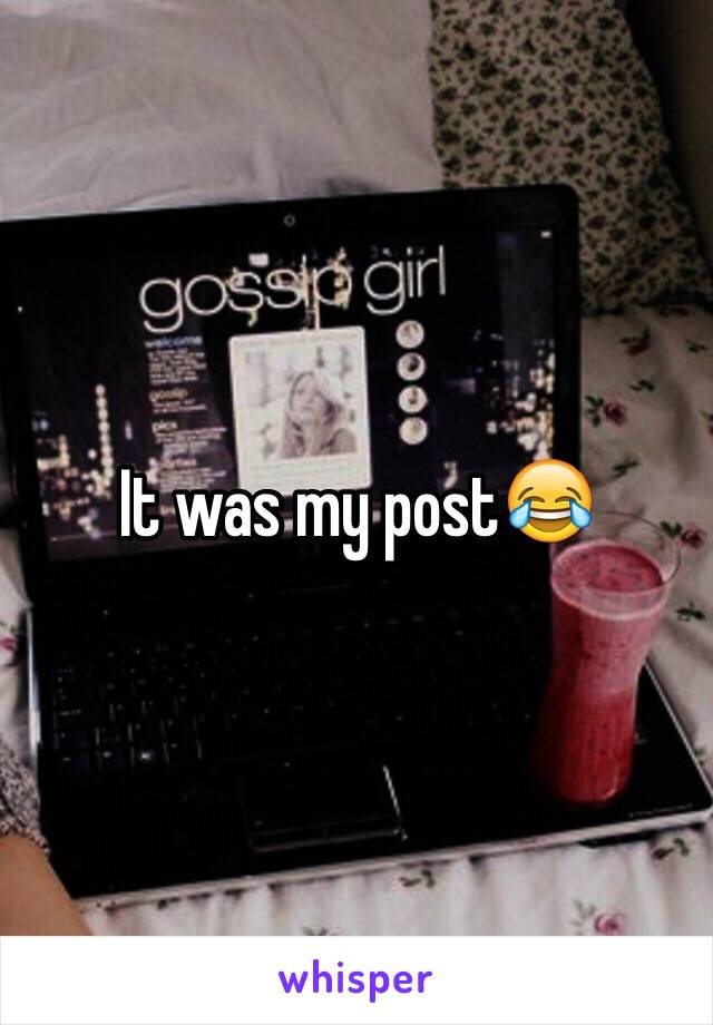 It was my post😂