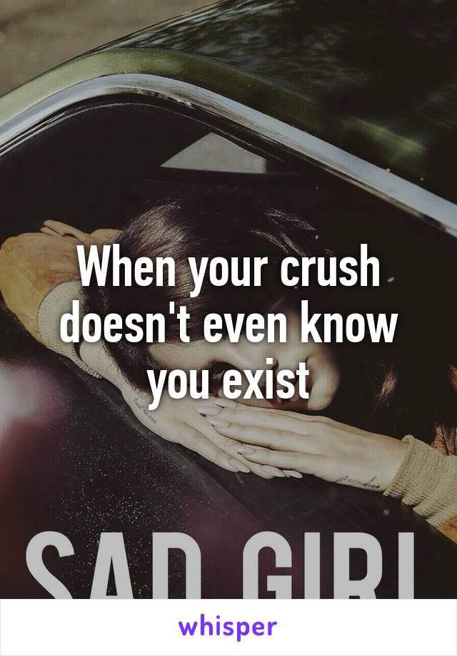 When your crush doesn't even know you exist