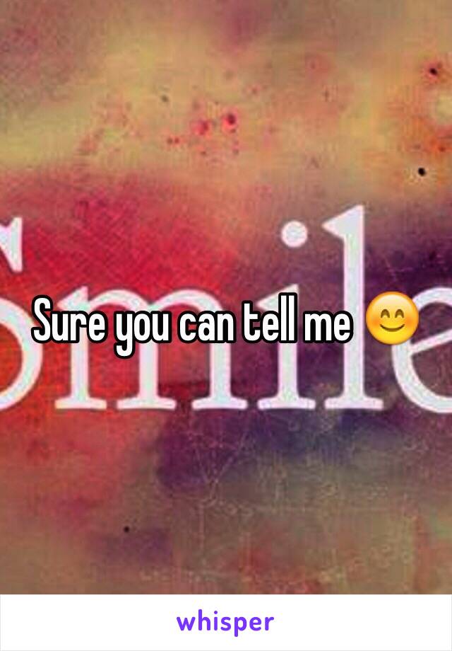 Sure you can tell me 😊