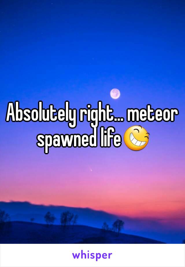 Absolutely right... meteor spawned life😆