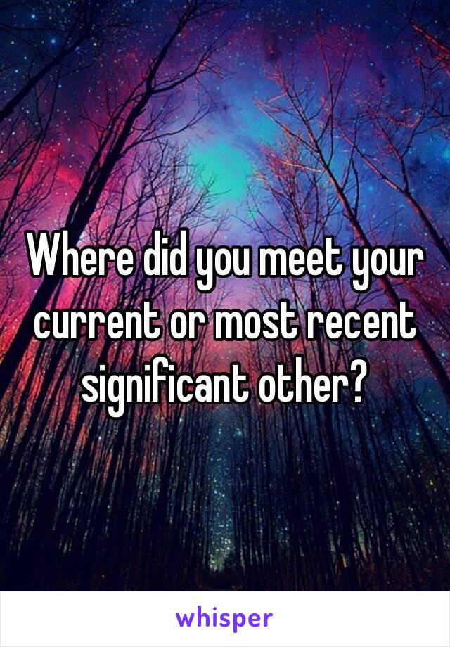 Where did you meet your current or most recent significant other?