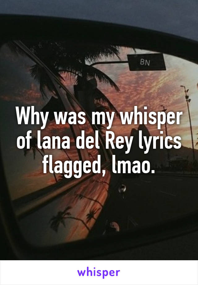 Why was my whisper of lana del Rey lyrics flagged, lmao.