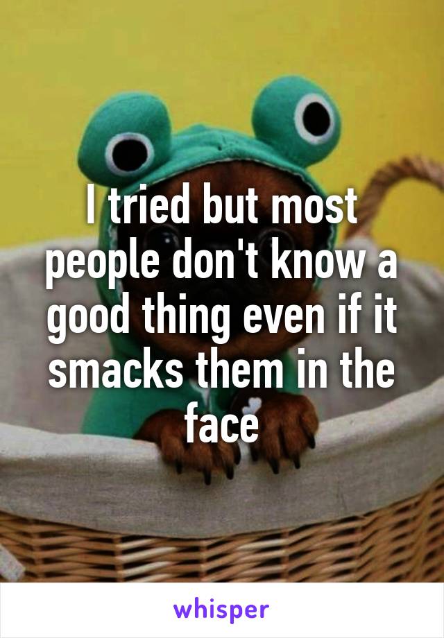 I tried but most people don't know a good thing even if it smacks them in the face