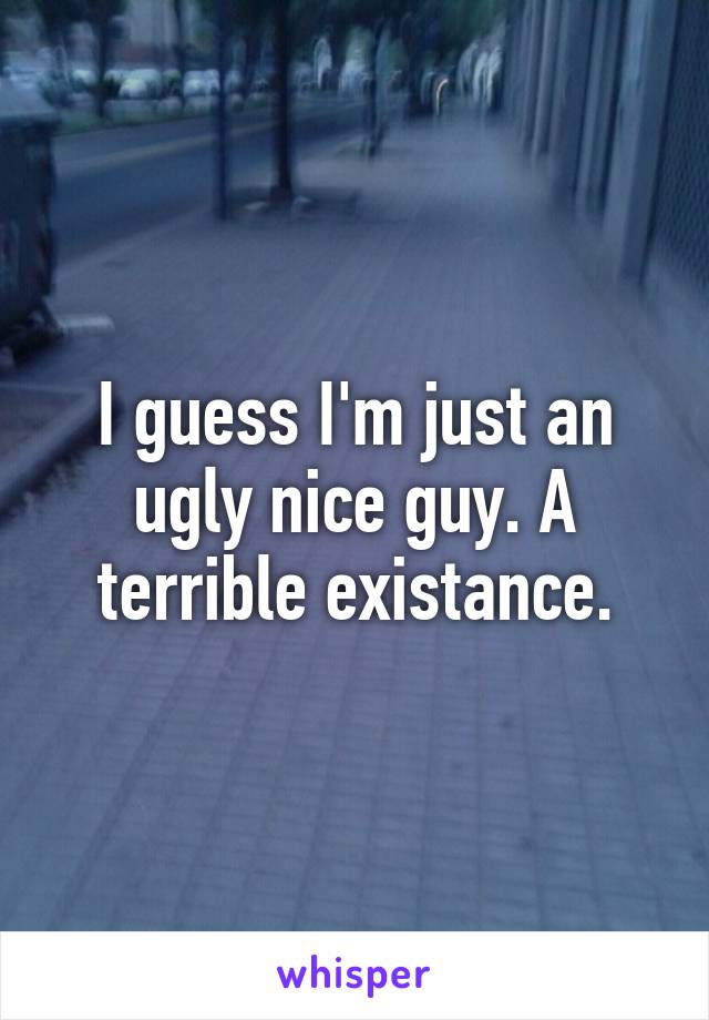 I guess I'm just an ugly nice guy. A terrible existance.