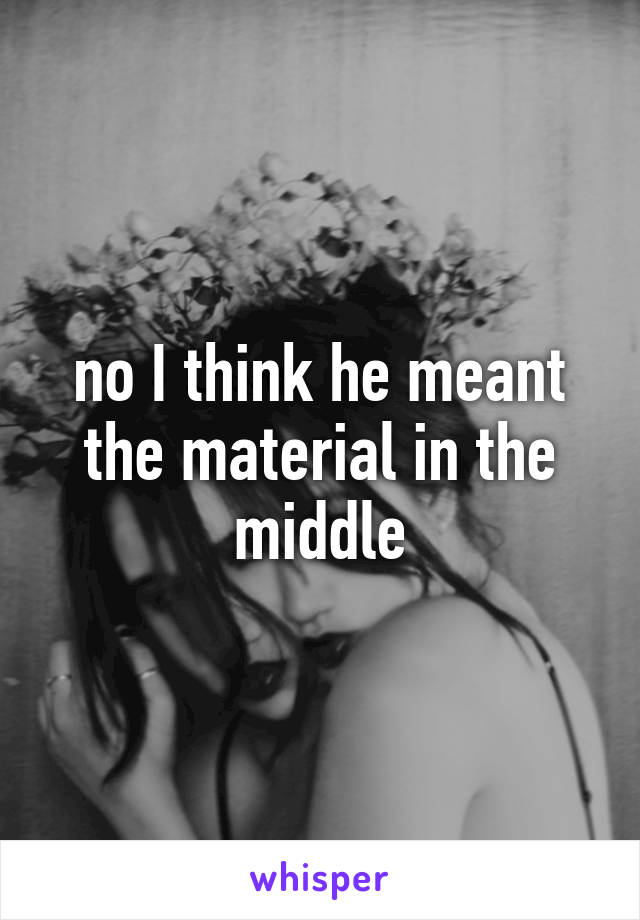 no I think he meant the material in the middle