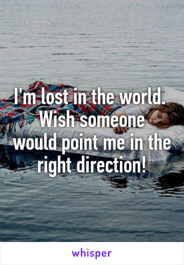 I'm lost in the world. 
Wish someone would point me in the right direction!