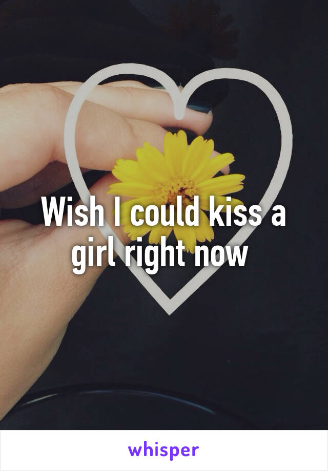 Wish I could kiss a girl right now 