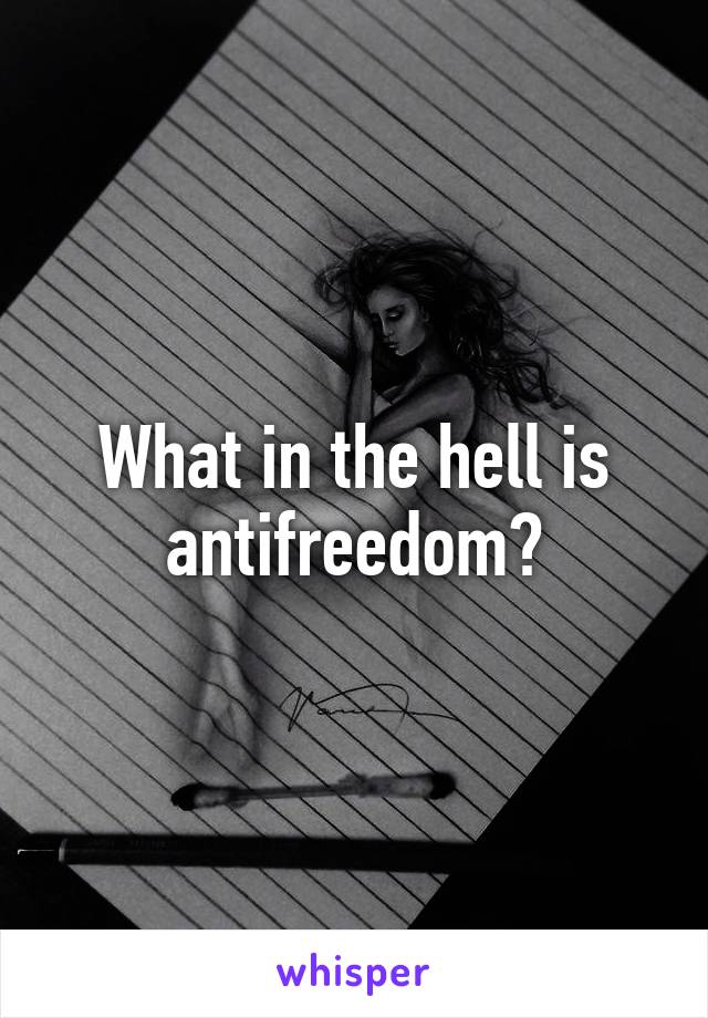 What in the hell is antifreedom?