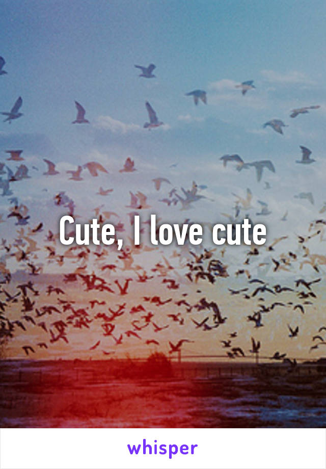 Cute, I love cute