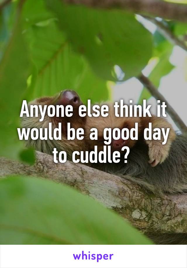 Anyone else think it would be a good day to cuddle? 