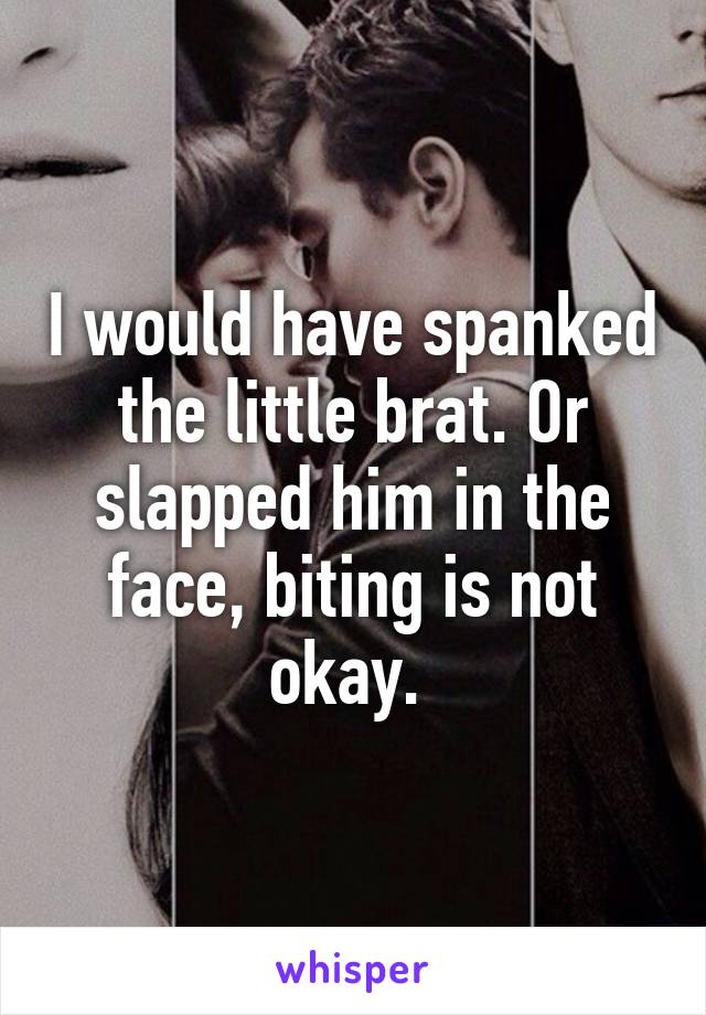 I would have spanked the little brat. Or slapped him in the face, biting is not okay. 