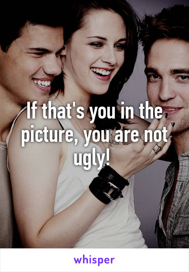 If that's you in the picture, you are not ugly! 