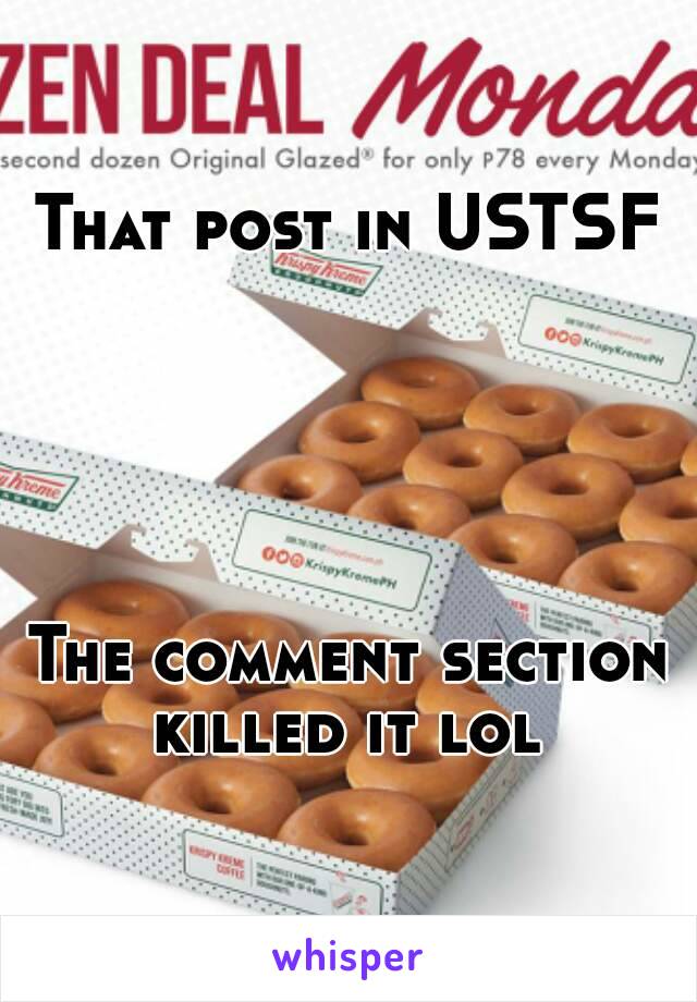 That post in USTSF





The comment section killed it lol 