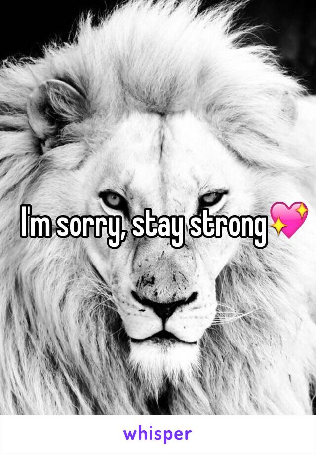 I'm sorry, stay strong💖