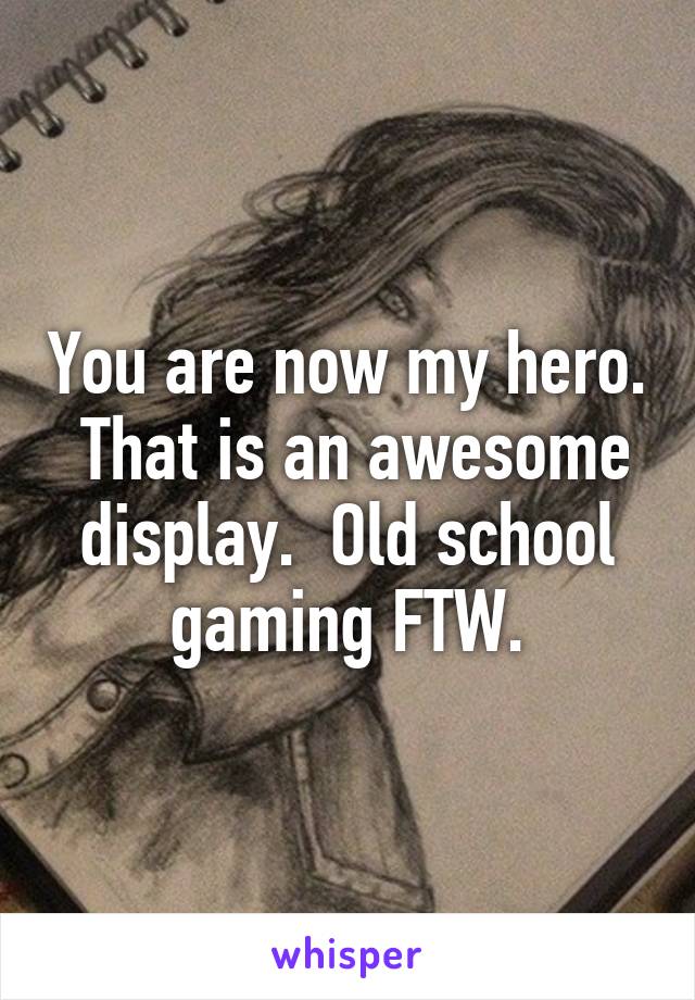 You are now my hero.  That is an awesome display.  Old school gaming FTW.