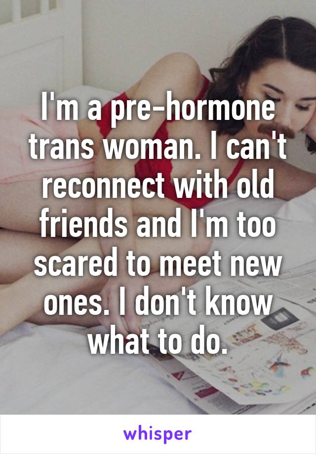 I'm a pre-hormone trans woman. I can't reconnect with old friends and I'm too scared to meet new ones. I don't know what to do.