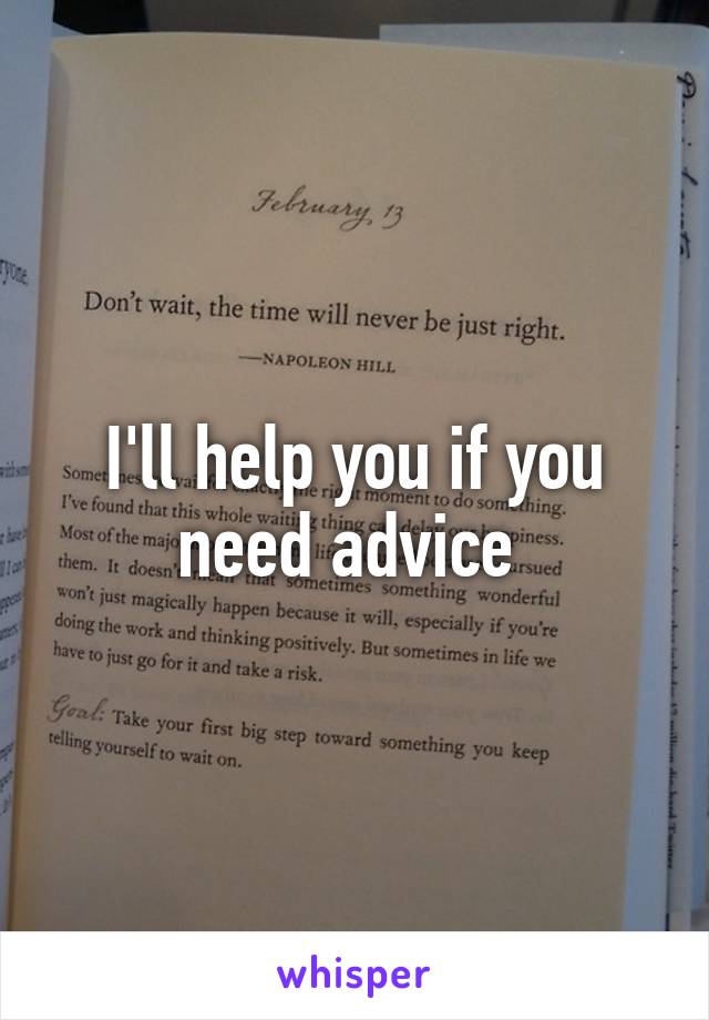 I'll help you if you need advice 