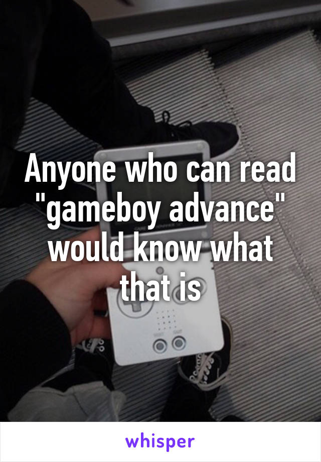 Anyone who can read "gameboy advance" would know what that is