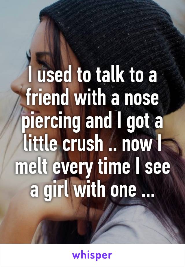 I used to talk to a friend with a nose piercing and I got a little crush .. now I melt every time I see a girl with one ...