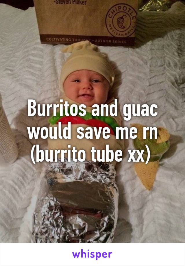 Burritos and guac would save me rn (burrito tube xx) 