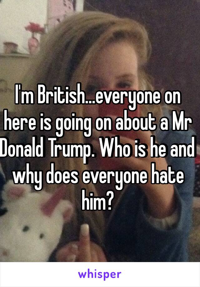 I'm British...everyone on here is going on about a Mr Donald Trump. Who is he and why does everyone hate him? 