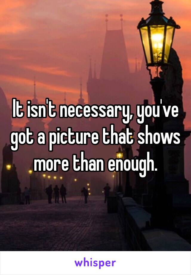 It isn't necessary, you've got a picture that shows more than enough. 