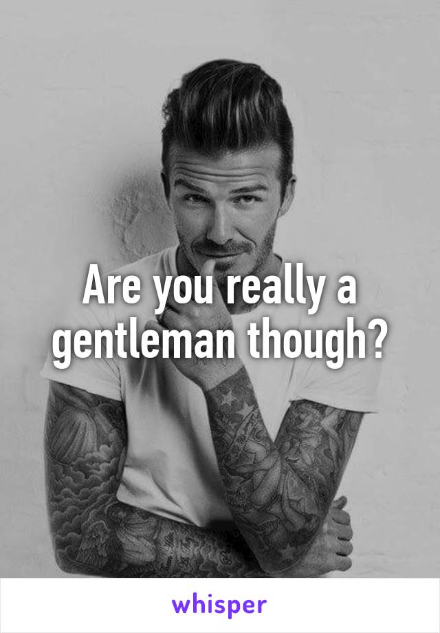 Are you really a gentleman though?