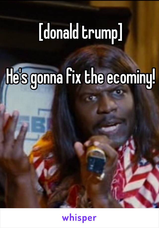 [donald trump]

He's gonna fix the ecominy!