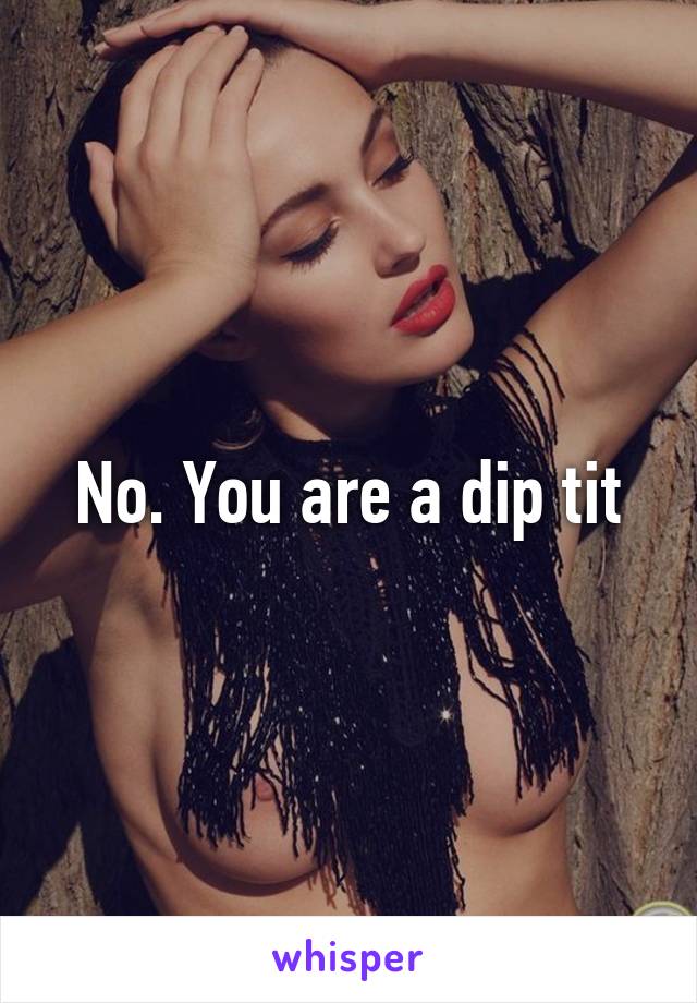 No. You are a dip tit