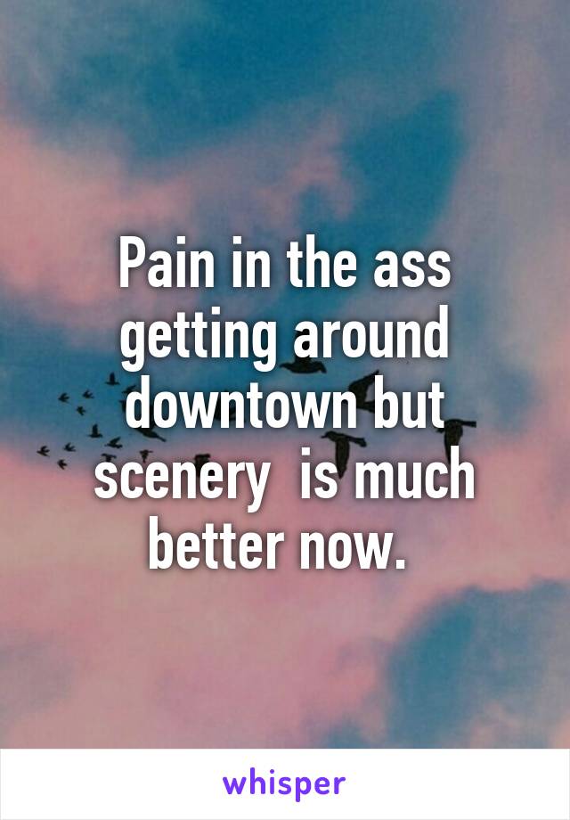 Pain in the ass getting around downtown but scenery  is much better now. 