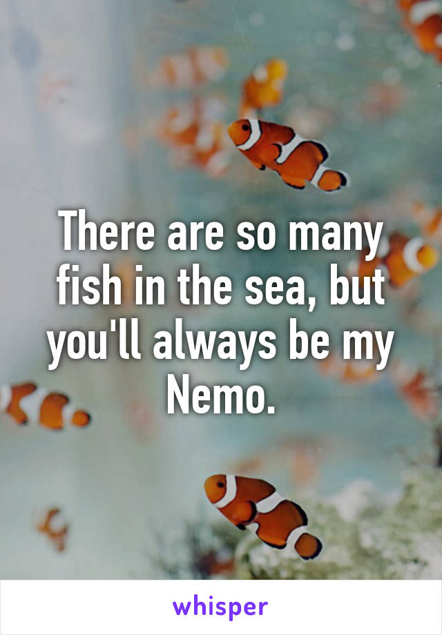 There are so many fish in the sea, but you'll always be my Nemo.