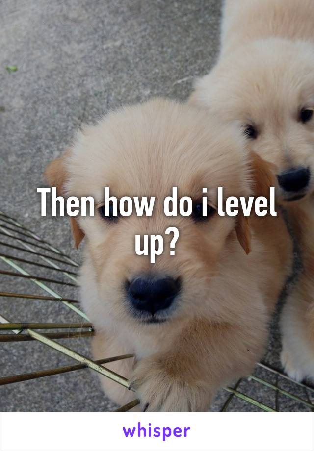 Then how do i level up?