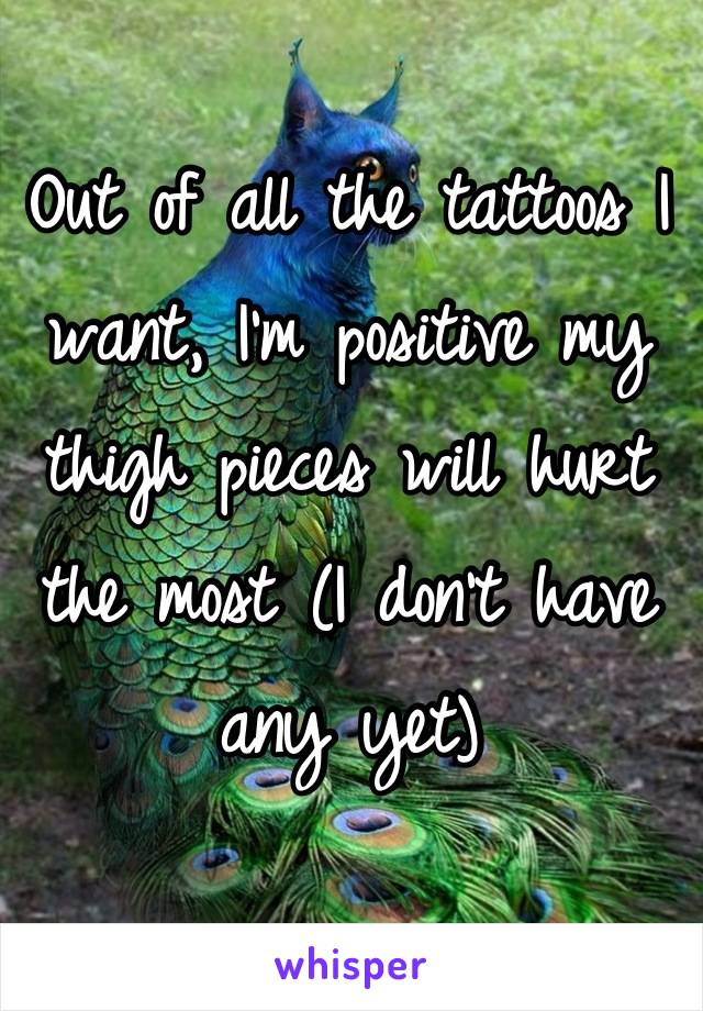 Out of all the tattoos I want, I'm positive my thigh pieces will hurt the most (I don't have any yet)