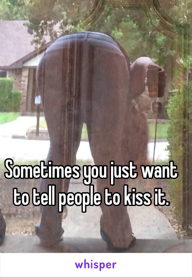 Sometimes you just want to tell people to kiss it. 
