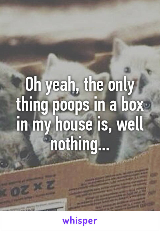 Oh yeah, the only thing poops in a box in my house is, well nothing...