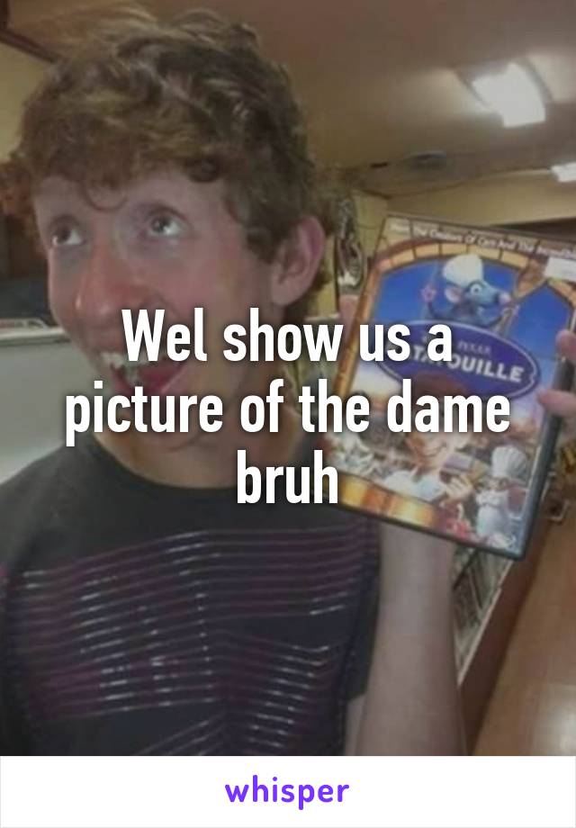 Wel show us a picture of the dame bruh
