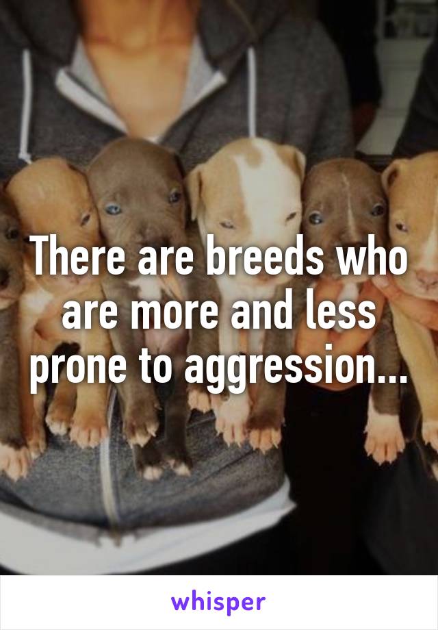 There are breeds who are more and less prone to aggression...