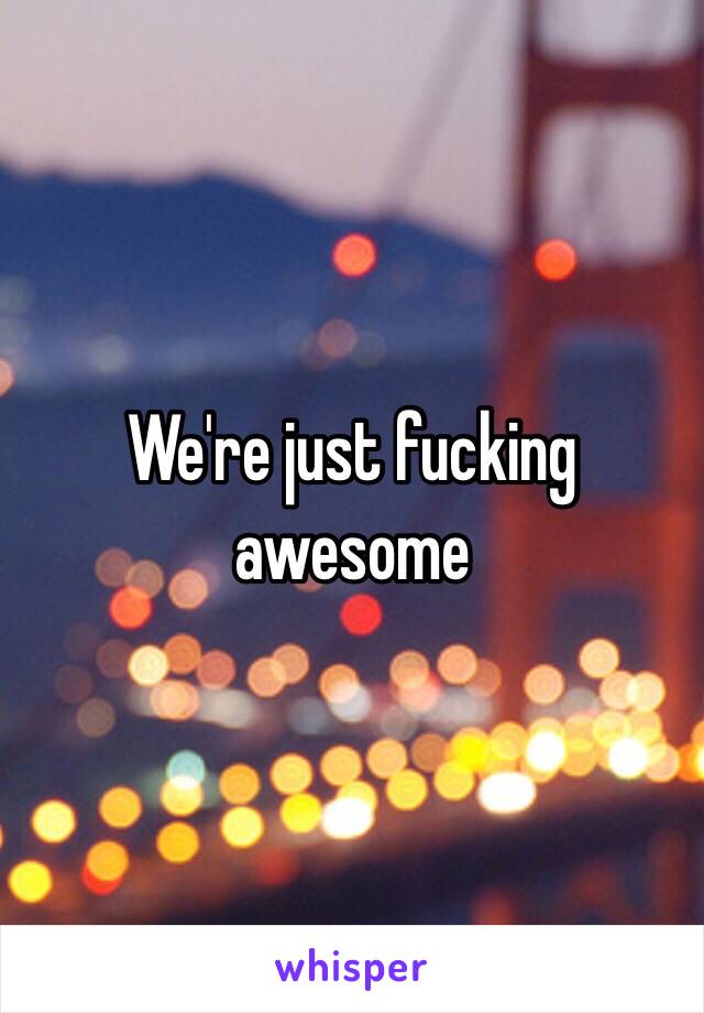 We're just fucking awesome 