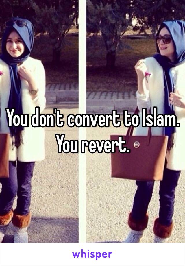 You don't convert to Islam. You revert. 