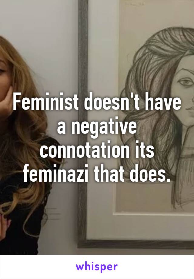 Feminist doesn't have a negative connotation its feminazi that does.