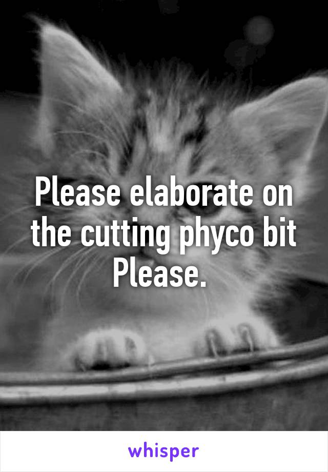 Please elaborate on the cutting phyco bit Please. 